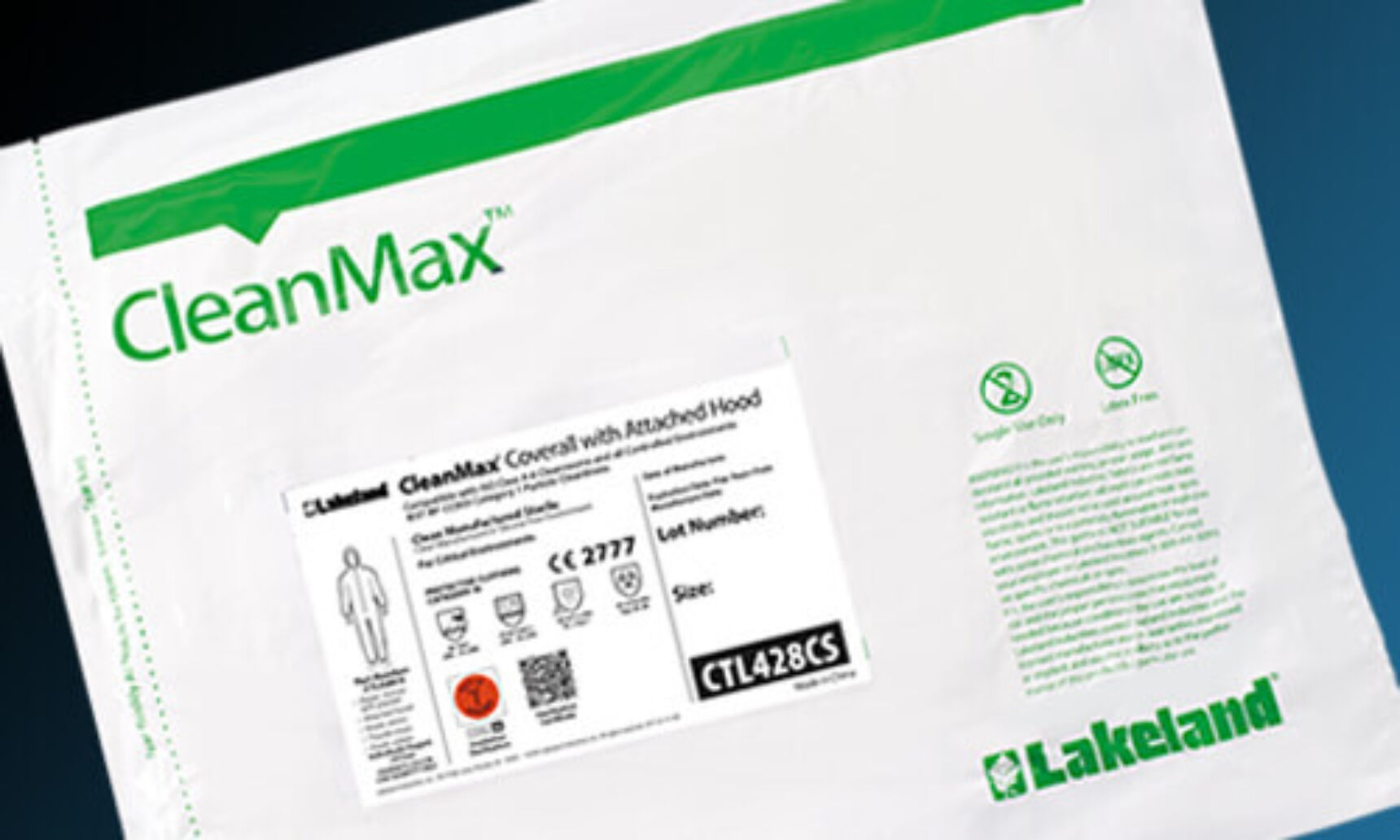 CleanMax Packaging on a blue background