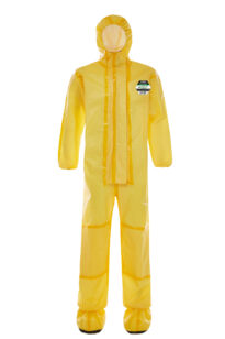 ChemMax 1 Coverall - double zip & storm flap and attached feet/anti-slip soles - CT1 S414 F