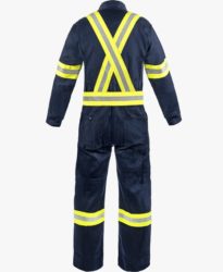 9 oz. FR Cotton Coveralls with Reflective Trim - C08113 Rtp Back