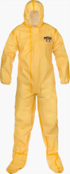 LARGE ONLY LAKELAND CHEMMAX 1 COVERALL HAZ-MAT CHEMICAL SUIT 