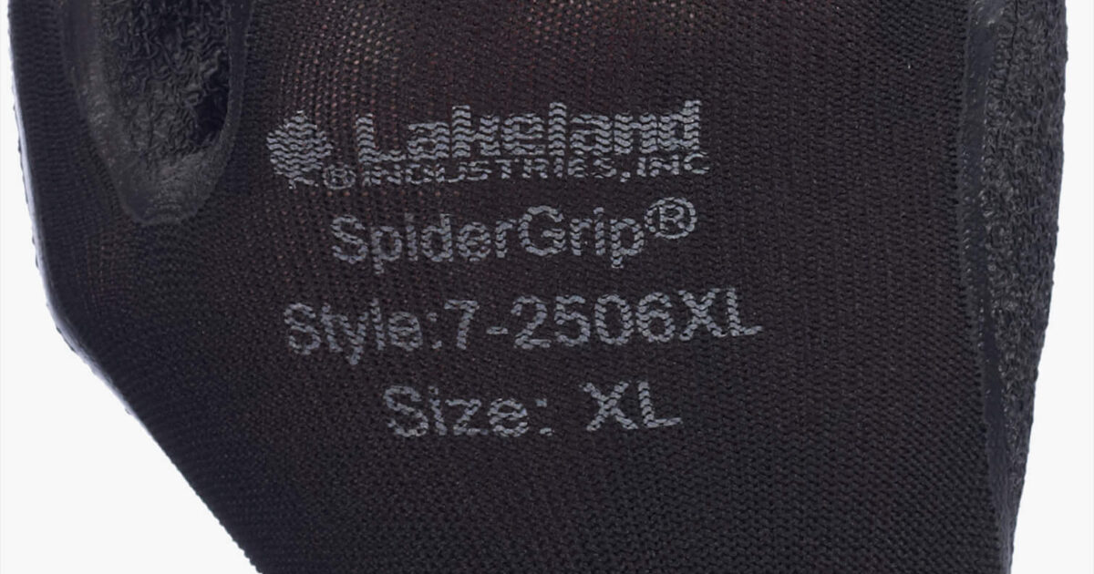 Lakeland 7-2506 SpiderGrip Lightweight Polyester Latex Dipped Glove Work Black Small 12 Pair 