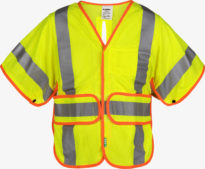 Class 3 FR Modacrylic Mesh Hi-Vis Vest with Lanyard Port and Orange Contrast Binding - V8 Am0223 Vl Lo